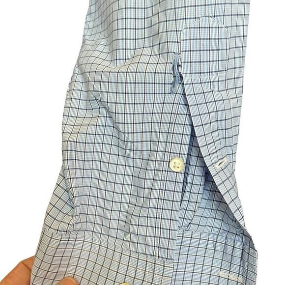 Ralph Lauren Men's Button Down Shirt, Sz. 17, Blue Check, Long Sleeve #11 - Picture 5 of 5